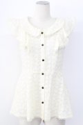 axes femme / 総レースペプラムフリルトップス M キナリ T-25-12-11-007-AX-TO-SA-ZT