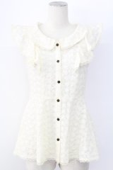 axes femme / 総レースペプラムフリルトップス M キナリ T-25-12-11-007-AX-TO-SA-ZT