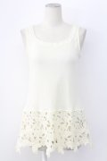 axes femme / 裾花レースデザインタンクトップ M キナリ T-25-12-11-008-AX-TO-SA-ZT