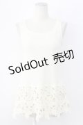 axes femme / 裾花レースデザインタンクトップ M キナリ T-25-12-11-008-AX-TO-SA-ZT