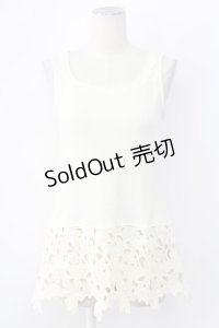 axes femme / 裾花レースデザインタンクトップ M キナリ T-25-12-11-008-AX-TO-SA-ZT
