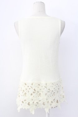 画像2: axes femme / 裾花レースデザインタンクトップ M キナリ T-25-12-11-008-AX-TO-SA-ZT