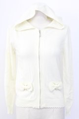 LODISPOTTO / ストーンZIPニットフードカーディガン  アイボリー T-25-12-11-009-LO-TO-SA-ZT