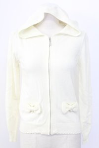 LODISPOTTO / ストーンZIPニットフードカーディガン  アイボリー T-25-12-11-009-LO-TO-SA-ZT