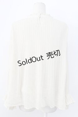 画像2: axes femme / ハイネックプリーツブラウス M キナリ T-25-12-11-010-AX-BL-SA-ZI