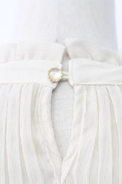 画像3: axes femme / ハイネックプリーツブラウス M キナリ T-25-12-11-010-AX-BL-SA-ZT