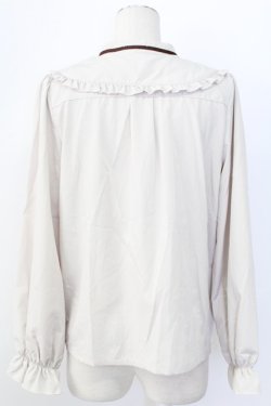 画像2: axes femme / ブーケ刺繍フリル襟ブラウス L ベージュ T-25-12-11-012-AX-BL-SA-ZT