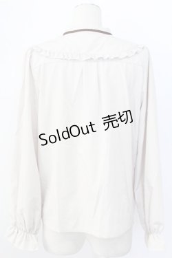 画像2: axes femme / ブーケ刺繍フリル襟ブラウス L ベージュ T-25-12-11-012-AX-BL-SA-ZI