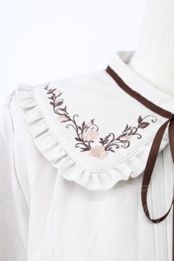 画像3: axes femme / ブーケ刺繍フリル襟ブラウス L ベージュ T-25-12-11-012-AX-BL-SA-ZT