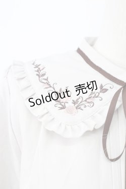 画像3: axes femme / ブーケ刺繍フリル襟ブラウス L ベージュ T-25-12-11-012-AX-BL-SA-ZI