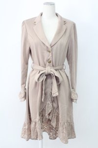 axes femme / 裏毛素材テーラーコーディガン  ベージュ T-25-12-11-013-AX-TO-SA-ZT