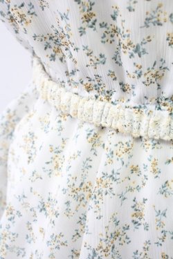 画像3: axes femme / ベルト付花柄ノースリブラウス M ホワイト T-25-12-11-002-AX-BL-SA-ZT