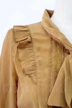 画像4: axes femme / フェミニンボータイブラウス/美女と野獣 M キャメル T-25-12-11-015-AX-BL-SA-ZT