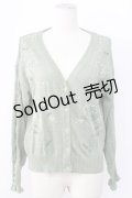axes femme / ミモザ刺繍ニットカーディガン M グリーン T-25-12-11-016-AX-TO-SA-ZT