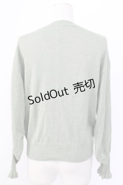 画像2: axes femme / ミモザ刺繍ニットカーディガン M グリーン T-25-12-11-016-AX-TO-SA-ZT