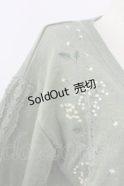 画像3: axes femme / ミモザ刺繍ニットカーディガン M グリーン T-25-12-11-016-AX-TO-SA-ZT