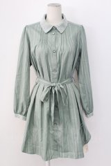 axes femme / バックシャンストライプチュニ M グリーン T-25-12-11-017-AX-OP-SA-ZI