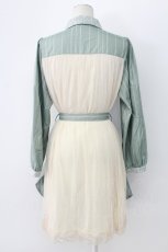 画像2: axes femme / バックシャンストライプチュニ M グリーン T-25-12-11-017-AX-OP-SA-ZI (2)