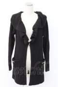 axes femme / リブ編みガウン風カーディガン  黒 T-25-12-14-015-AX-TO-SA-ZT