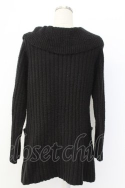 画像2: axes femme / リブ編みガウン風カーディガン  黒 T-25-12-14-015-AX-TO-SA-ZT