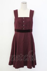 Jane Marple / 別珍リボンジャンパースカート  ボルドー T-25-12-14-017-JM-OP-SA-ZT