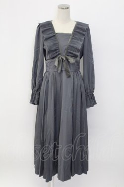画像1: melume / makiコラボ/プリーツ襟ワンピース L グレー T-25-12-14-020-0-OP-SA-ZT