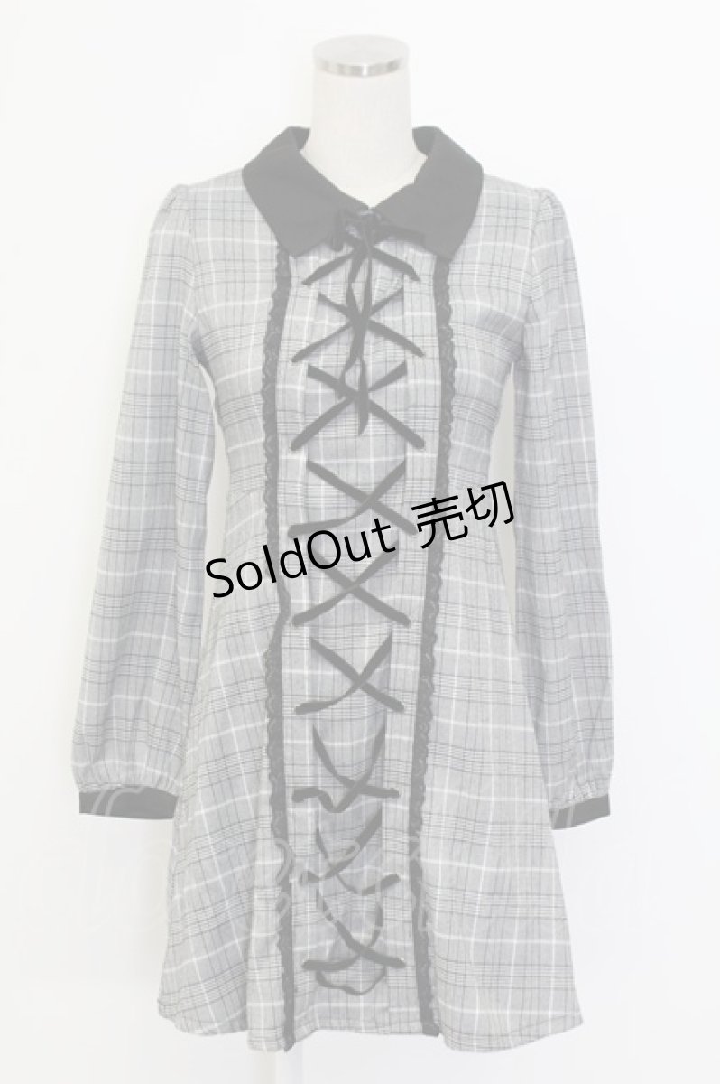 画像1: Rojita / フロントスピンドルワンピース  グレー T-25-12-14-022-LO-OP-SA-ZT155 (1)