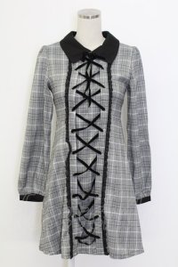 Rojita / フロントスピンドルワンピース  グレー T-25-12-14-022-LO-OP-SA-ZT