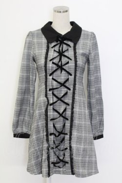 画像1: Rojita / フロントスピンドルワンピース  グレー T-25-12-14-022-LO-OP-SA-ZT