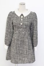 画像1: evelyn / ビジューボタンツイードワンピース  グレー T-25-12-14-023-LO-OP-SA-ZT155 (1)