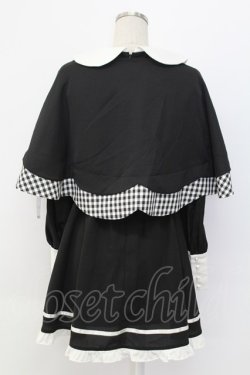 画像2: Jamie エーエヌケー / サイド編み下げケープワンピース  黒Ｘ白 T-25-12-14-024-LO-OP-SA-ZT