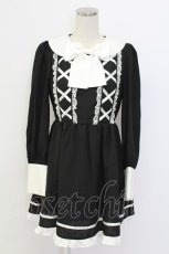 画像6: Jamie エーエヌケー / サイド編み下げケープワンピース  黒Ｘ白 T-25-12-14-024-LO-OP-SA-ZT020 (6)
