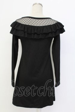 画像2: MA*RS / パール&ドットチュールワンピース  黒Ｘ白 T-25-12-14-025-EL-OP-SA-ZT