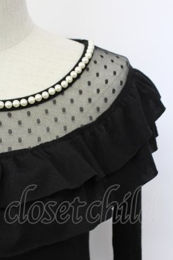 画像3: MA*RS / パール&ドットチュールワンピース  黒Ｘ白 T-25-12-14-025-EL-OP-SA-ZT