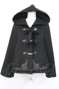 Amavel / 古の魔術書フードポンチョコート  黒 T-25-12-14-029-CA-CO-SA-ZT