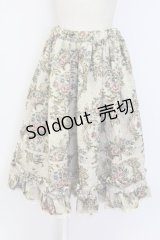 PrivateSquare. / 小花ブーケ柄ゴブランロングスカート M ベージュ T-25-12-14-032-LO-SK-SA-ZT