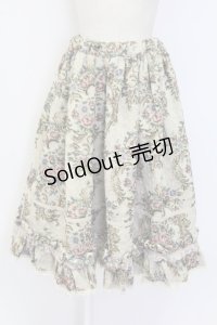 PrivateSquare. / 小花ブーケ柄ゴブランロングスカート M ベージュ T-25-12-14-032-LO-SK-SA-ZT