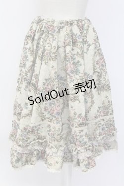 画像2: PrivateSquare. / 小花ブーケ柄ゴブランロングスカート M ベージュ T-25-12-14-032-LO-SK-SA-ZT