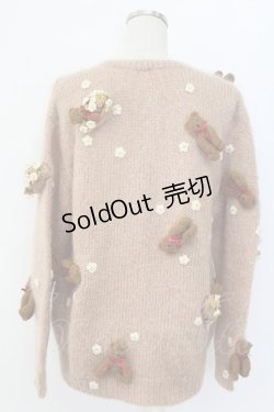 画像2: PINK HOUSE / カゴ入り編みぐるみクマ付きモヘアカーディガン  ピンク T-25-12-14-006-LO-TO-SA-ZT147