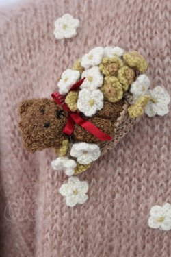 画像3: PINK HOUSE / カゴ入り編みぐるみクマ付きモヘアカーディガン  ピンク T-25-12-14-006-LO-TO-SA-ZT