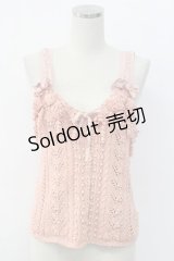 PINK HOUSE / ニットキャミソールトップス  ピンク T-25-12-14-007-LO-TO-SA-ZT