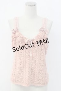 PINK HOUSE / ニットキャミソールトップス  ピンク T-25-12-14-007-LO-TO-SA-ZT