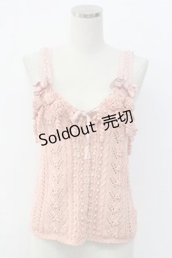 画像1: PINK HOUSE / ニットキャミソールトップス  ピンク T-25-12-14-007-LO-TO-SA-ZT