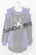 NOEMIE / Kuromiスウェットセーラーワンピース  黒Ｘ紫 T-25-12-14-010-LO-OP-SA-ZT