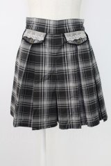 axes femme / レースポケットデザインチェックショートパンツ  グレー T-25-12-17-035-AX-PA-SA-ZT