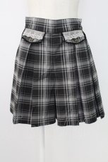 画像1: axes femme / レースポケットデザインチェックショートパンツ  グレー T-25-12-17-035-AX-PA-SA-ZT527 (1)