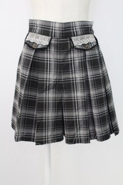 画像1: axes femme / レースポケットデザインチェックショートパンツ  グレー T-25-12-17-035-AX-PA-SA-ZT