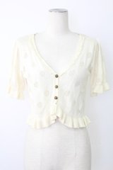 axes femme POETIQUE / ドットジャガードカーディガン  アイボリー T-25-12-17-005-AX-TO-SA-ZT