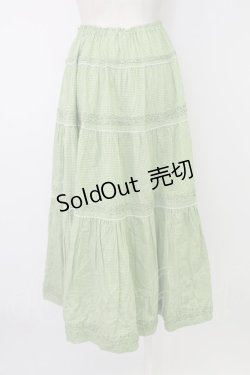 画像2: WONDERFUL WORLD / ギンガムチェックピコフリルスカート  グリーン T-25-12-17-037-LO-SK-SA-ZT