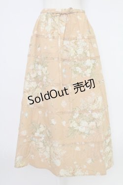 画像1: KANEKO ISAO / ブーケ柄&フリルスカート  オレンジ T-25-12-17-039-EL-SK-SA-ZT